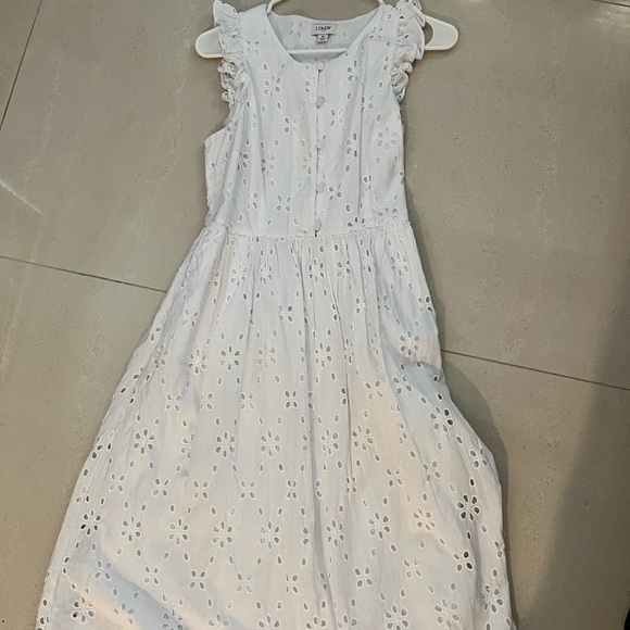 J crew mide white dress